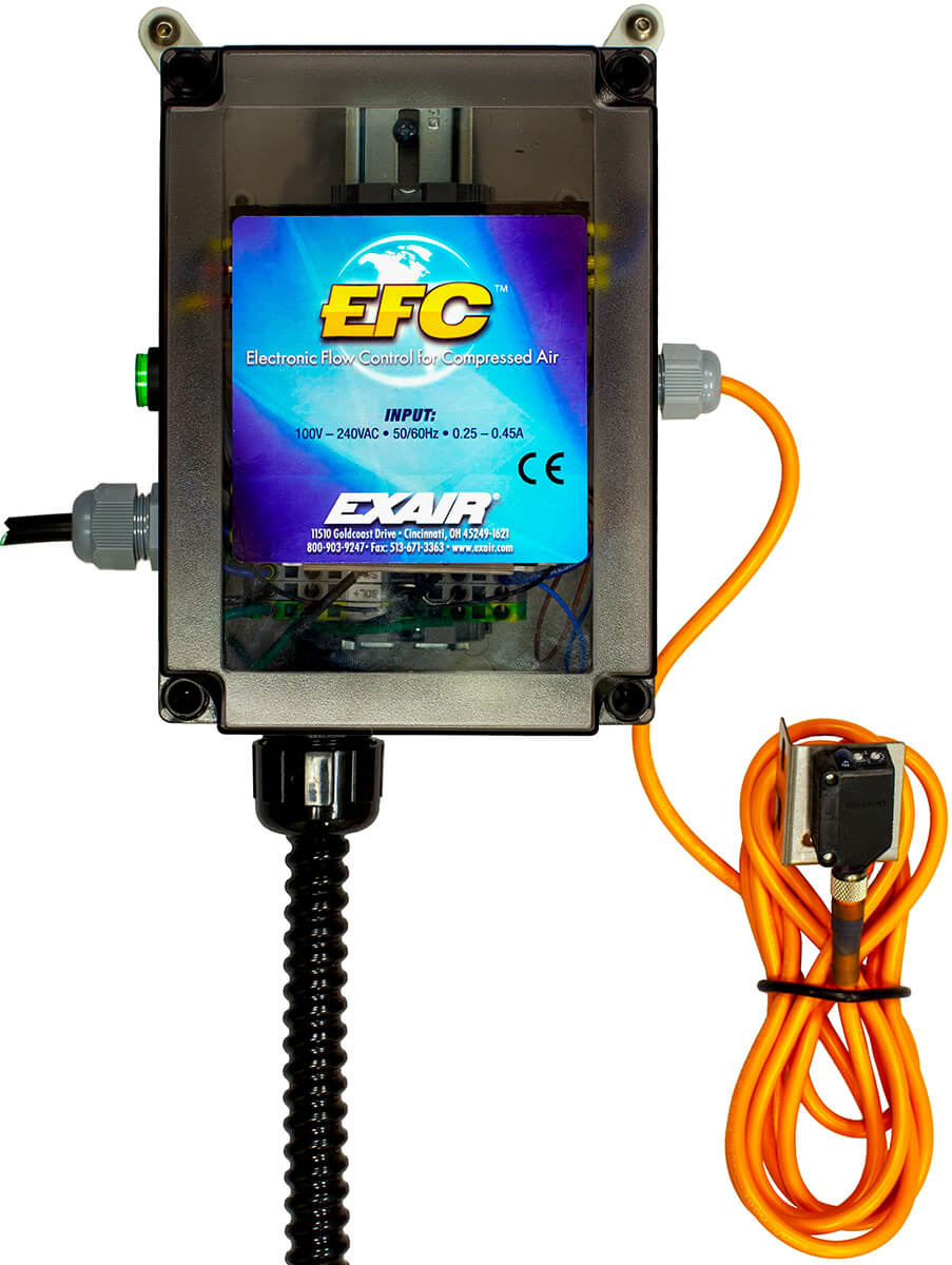 EFC Elektronischer Strömungsschalter (40 - 350 SCFM Magnetventil) – mit Zeitgebereinheit, fotoelektrischem Sensor, 1/4 - 1 NPT