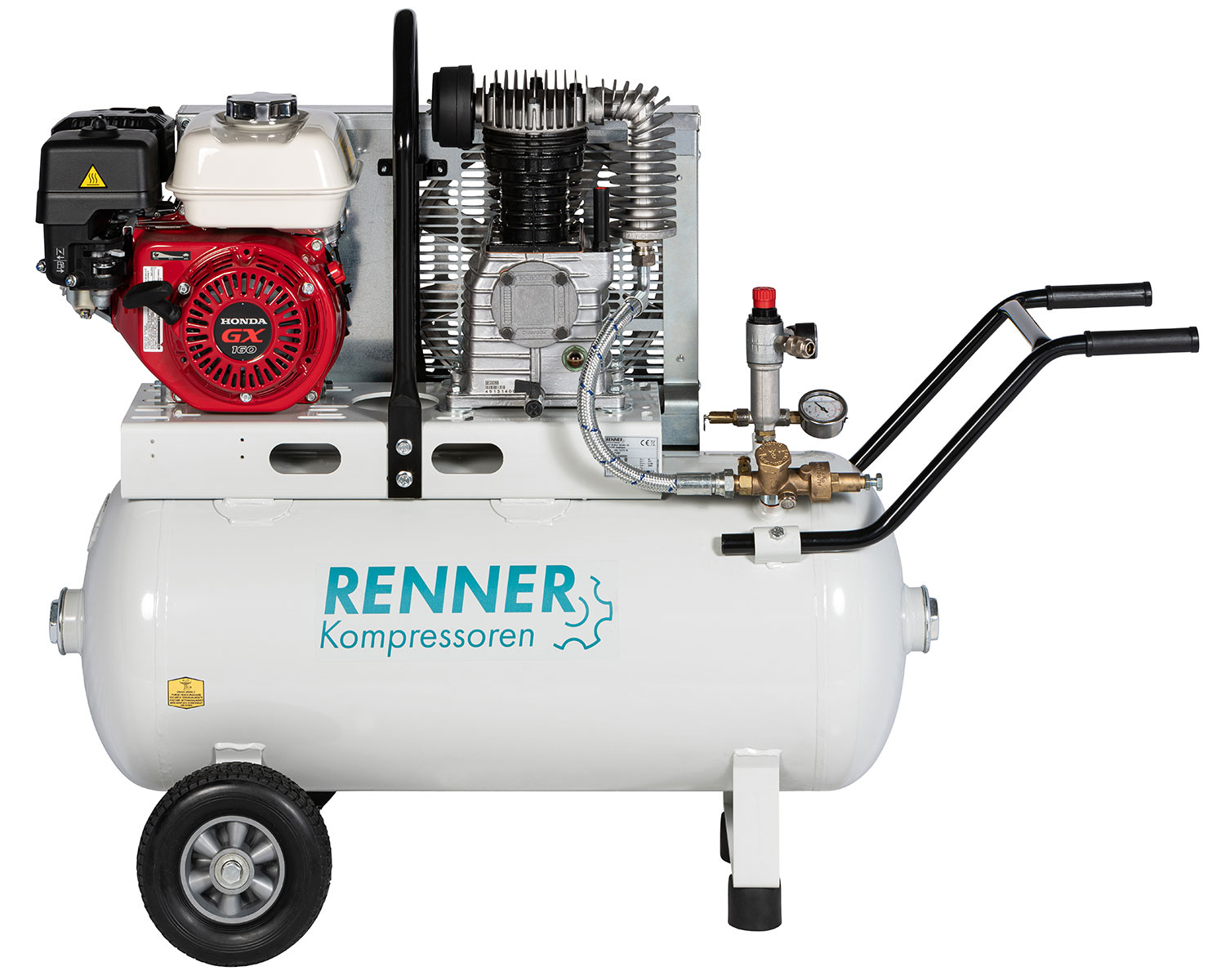 RENNER REKO 560/90 VM benzingetriebener, mobiler Kompressor 4,0 kW für Industrie und Handwerk, 10 bar, 90 Liter