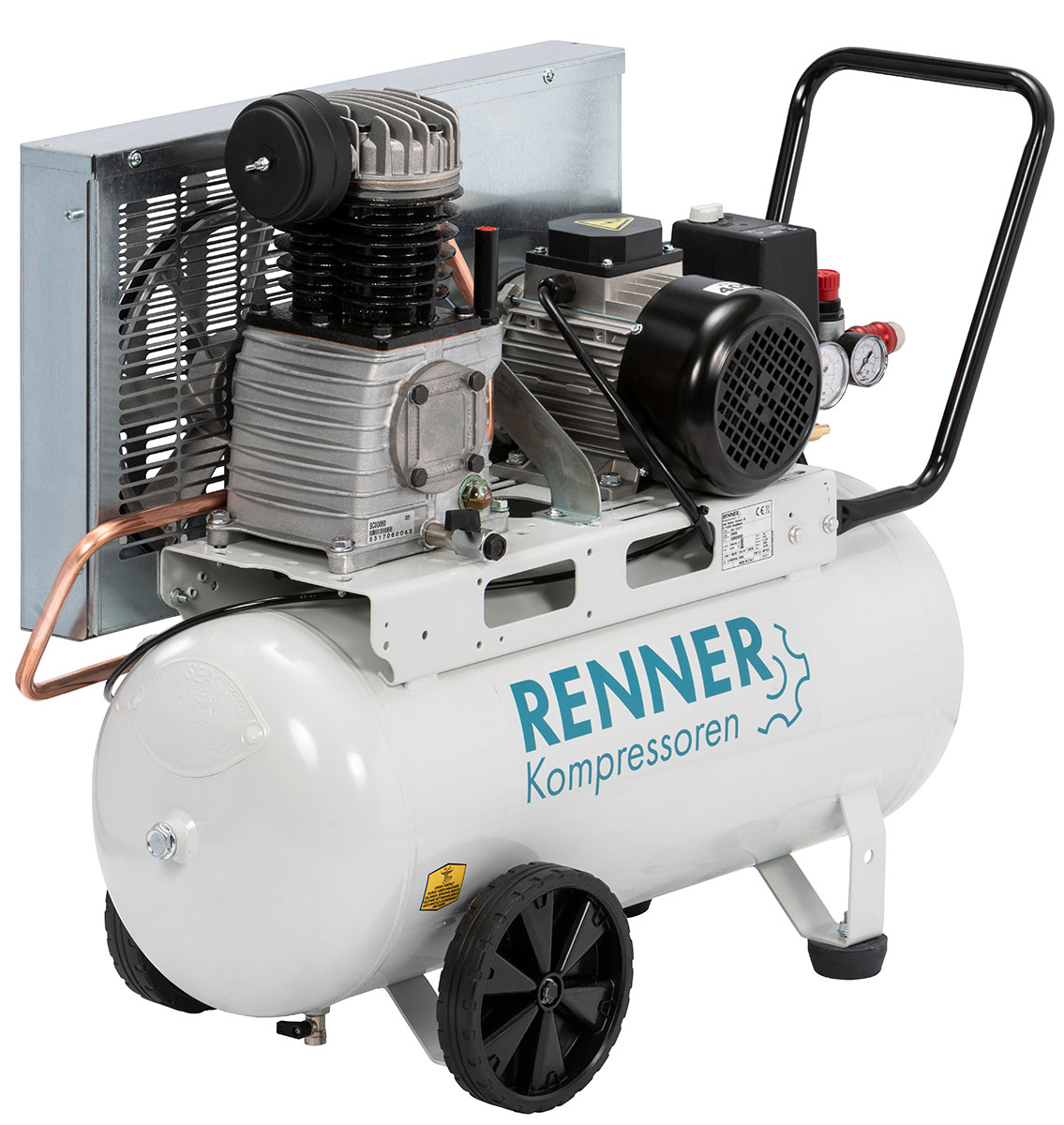 RENNER REKO mobiler Kolbenkompressor 1,5 - 4,0 kW, 230/400 V, 10-11 bar, 50-90 Liter für Industrie und Handwerk